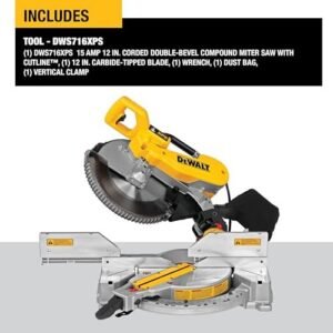 Miter Saw, 12-Inch, Double Bevel, Compound, XPS Cutline, 15-Amp (DWS716XPS)