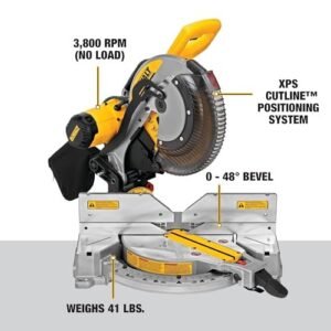 Miter Saw, 12-Inch, Double Bevel, Compound, XPS Cutline, 15-Amp (DWS716XPS)