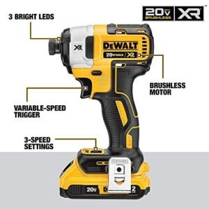 DCK2100D1T1 20V MAX* Brushless Cordless 2-Tool Kit Including Hammer Drill/Driver