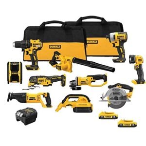 20V MAX Power Tool Combo Kit, Cordless Power Tool Set, 10-Tool