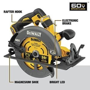 FLEXVOLT 60V MAX* Circular Saw with Brake Kit, 7-1/4-Inch (DCS578X2)