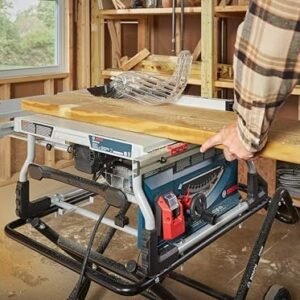 GTS15-10 10 Inch Portable Jobsite Table Saw with Gravity-Rise Wheeled Stand