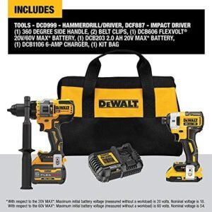 DCK2100D1T1 20V MAX* Brushless Cordless 2-Tool Kit Including Hammer Drill/Driver