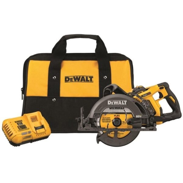 FLEXVOLT 60V MAX* Circular Saw Kit, 7-1/4-Inch, Worm Style, 9.0Ah Battery (DCS577X1)