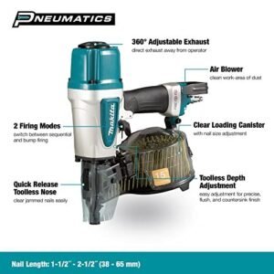 Makita AN613 Pneumatic 15° 2-1/2" Siding Coil Nailer