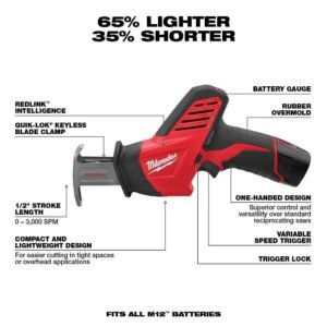 2498-25 M12 12V Cordless 5-Tool Combo Kit: 2407-20 3/8 in.Drill/Driver