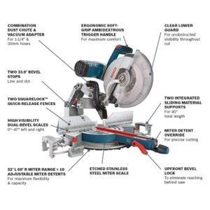 GCM12SD 15 Amp 12 Inch Corded Dual-Bevel Sliding Glide Miter Saw