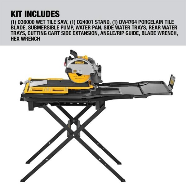 Wet Tile Saw with Stand, 10 Inch, 15-Amp, 1,220 MWO, Corded (D36000S) - Image 14