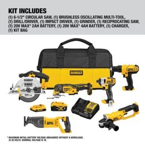 20V MAX Power Tool Combo Kit, 6-Tool Cordless Power Tool Set