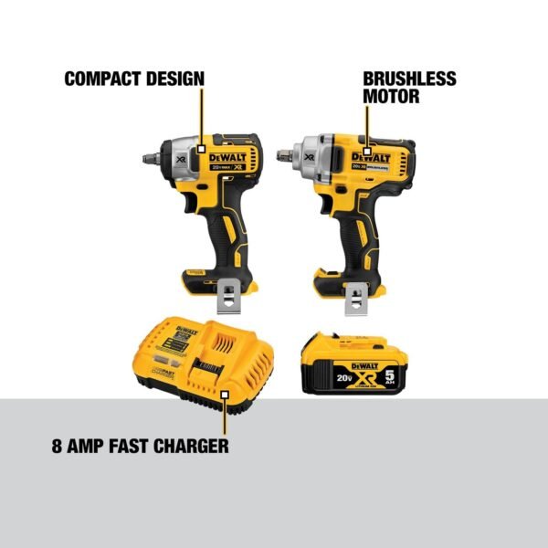 20V MAX Impact Wrench, Cordless 2-Tool Combo Kit - Image 3