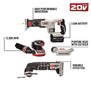 PORTER-CABLE PCCK6118 20V MAX* Lithium Ion 8-Tool Combo Kit