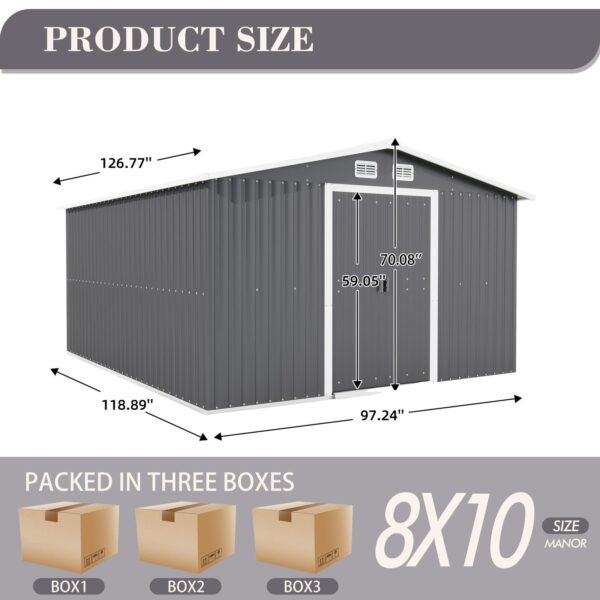 Sheds Outdoor 10FT x 8FT & Oversized Storage Clearance - Image 3