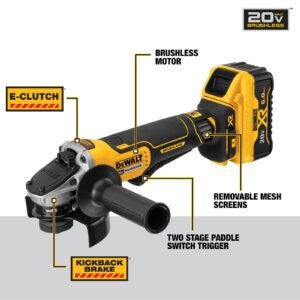 FLEXVOLT 60V MAX* Angle Grinder with Kickback Brake Kit, 4-1/2-Inch to 6-Inch