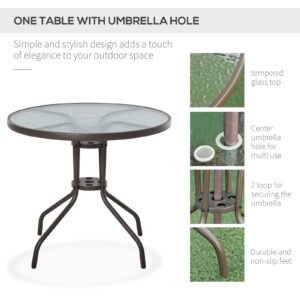 6 Piece Patio Dining Set for 4 with Umbrella, Outdoor Table and Chairs