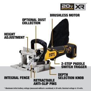 20V MAX XR Biscuit Joiner, Brushless, Tool Only (DCW682B)