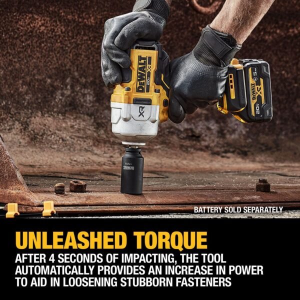 DEWALT 20V MAX Cordless Impact Wrench, 1/2" Hog Ring, High Torque, Brushless, Bare Tool Only (DCF961B) - Image 7